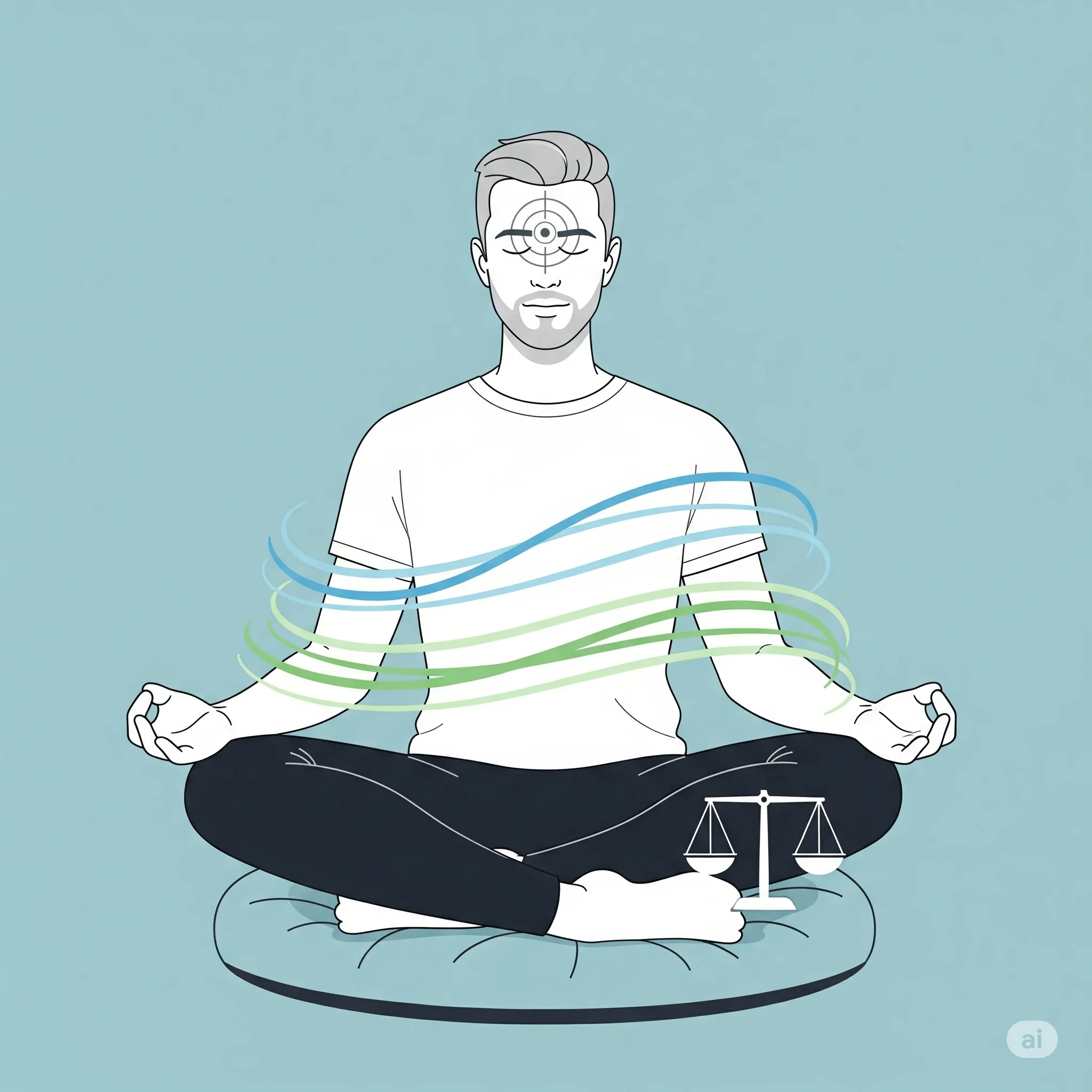 Homem meditando para melhorar foco e reduzir estresse