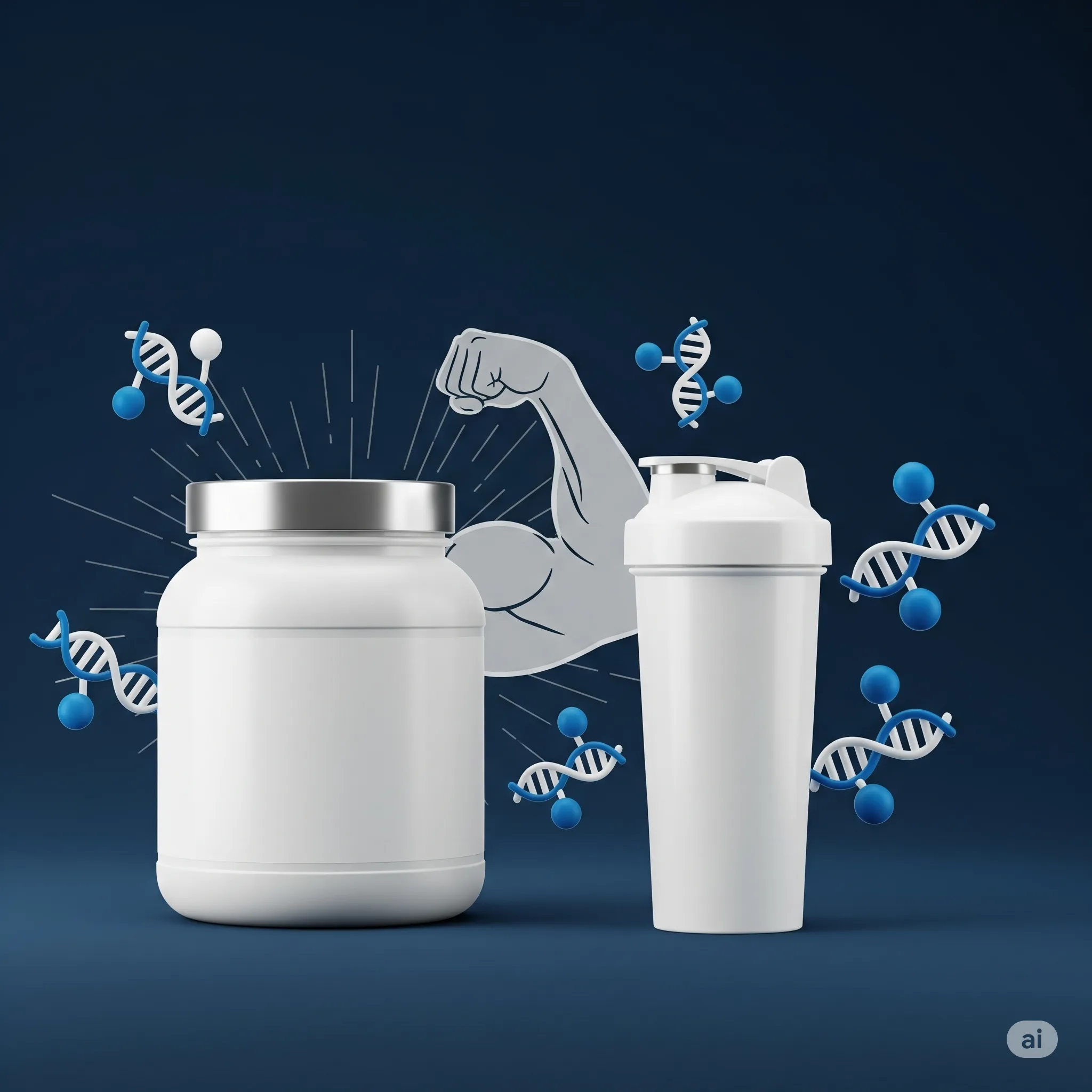 Homem atlético tomando whey protein após treino representando síntese proteica e recuperação muscular